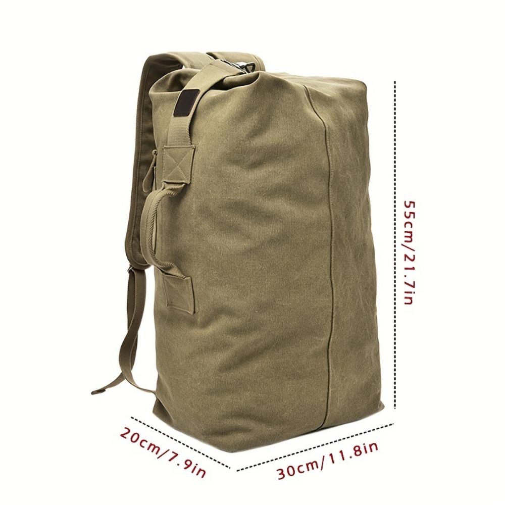 Large Capacity Khaki Canvas Backpack Men's Adjustable Travel Mountaineering Backpack Men's Backpack