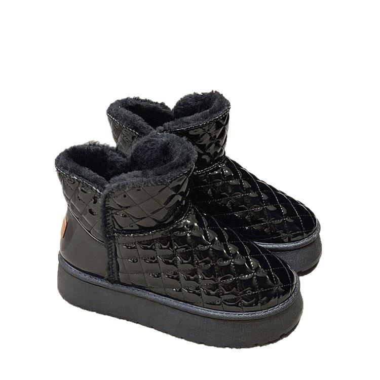 Popular thick-soled snow boots women's 2025 new warm Northeast cotton shoes women's cotton boots winter velvet thickened bread shoes