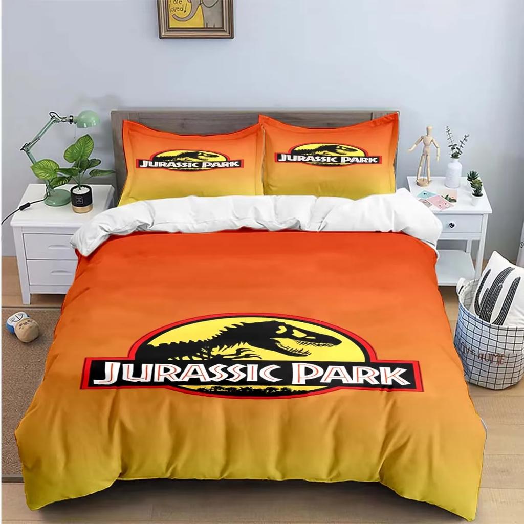 Mode 3D Dinosaur J-Jurassic Park Tryck Sängkläder Sängförsörjningsset Påslakan Sängöverkastset Sängklädesset Lyxgåva