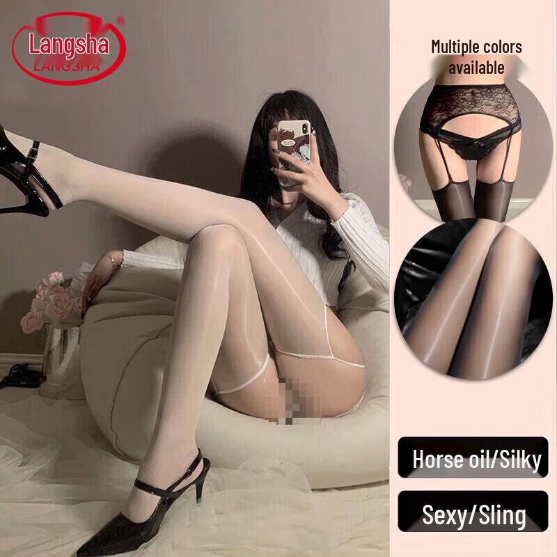 

Langsha Женские ультратонкие прозрачные чулки до бедра на подвязках
