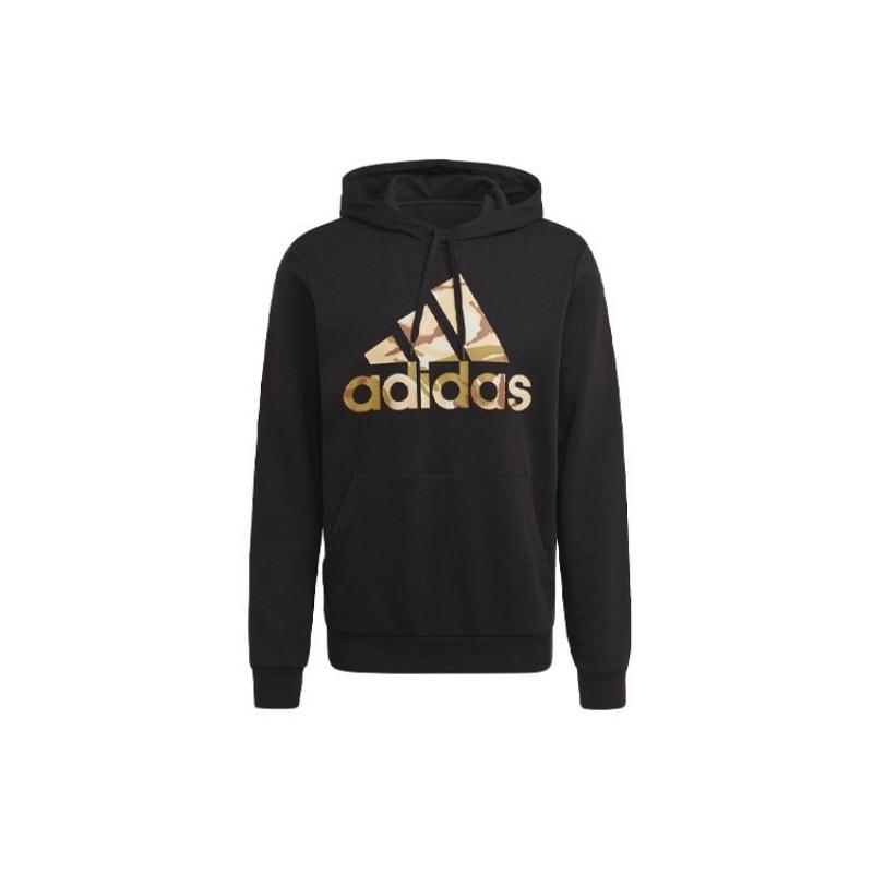 adidas Camo potisk loga HD Sportovní mikina s kapucí Pánské topy Černá GL0019