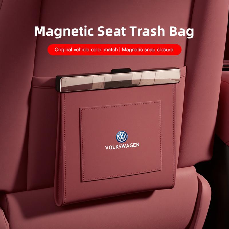 Car Collapsible Trash Bag Auto Backseat Garbage Accessories For VW Golf T‑Roc Tiguan Polo Passat T‑Cross Taigo ID.4 ID.7 Atlas