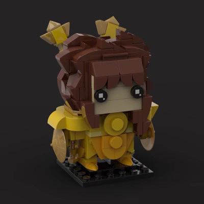 MOC-compatible Building Block Creative “Square-Headed Kid” Series: Saint Seiya Libra’s Child, Without a Helmet-building Block Model.