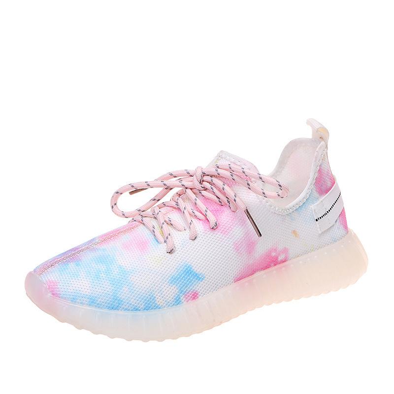 Women Sports Running Shoes 2024 Autumn Woman Fashion Tie Dye Breathable Outdoor Casual Platform Vulcanized Sneakers Plus Size 43