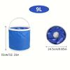 1pc 9L Portable Folding Bucket, Collapsible for Camping, Car Wash & Fishing, Multi-Use Lightweight Storage Pail