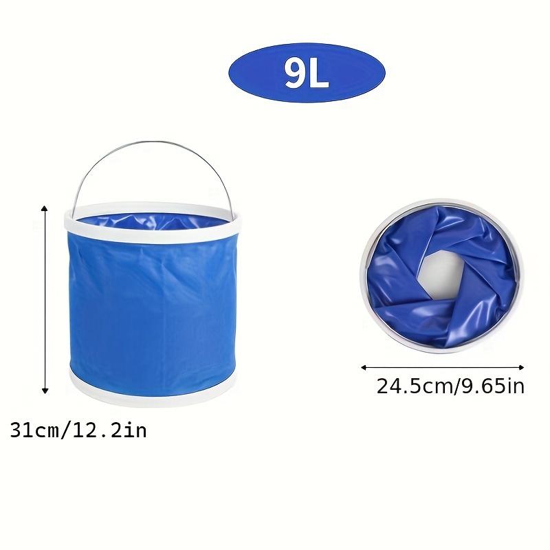 1pc 9L Portable Folding Bucket, Collapsible for Camping, Car Wash & Fishing, Multi-Use Lightweight Storage Pail