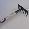 Jiusajiao Full Steel 7-Tooth Garden Rake, 1.21m - Ideal for Land Leveling & Grass Management.