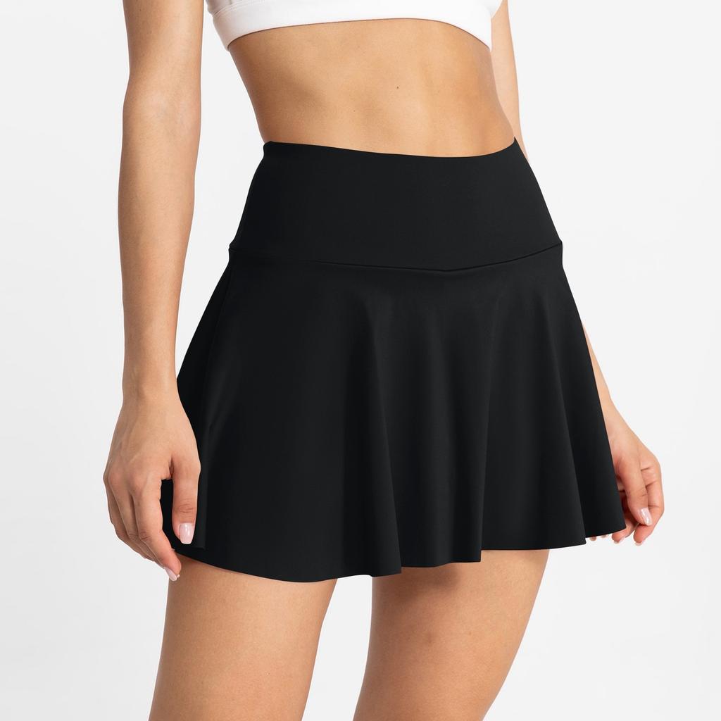 Women's Color Yoga Skirt Pants Running Fitness Tennis Pocket Sports Skirt