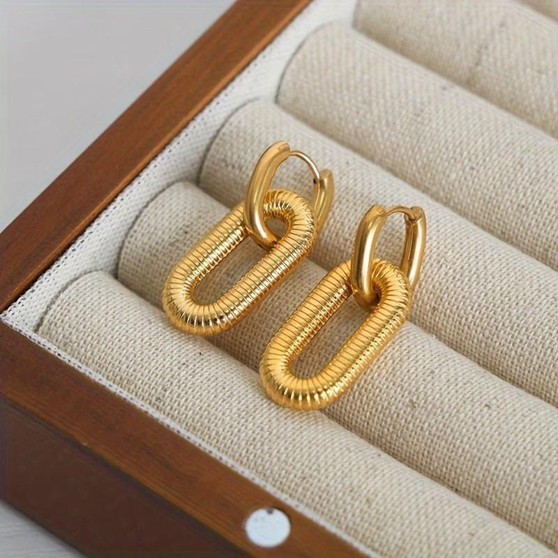 Elegant European & American Stainless Steel Studs and Double Ring Ear Hoops