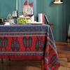 Cloth Dad Bohemian Cotton And Linen Printed Large Flower Tablecloth Dining Table Cloth Big Red Fringed Rectangular Table Mat Tablecloth Factory
