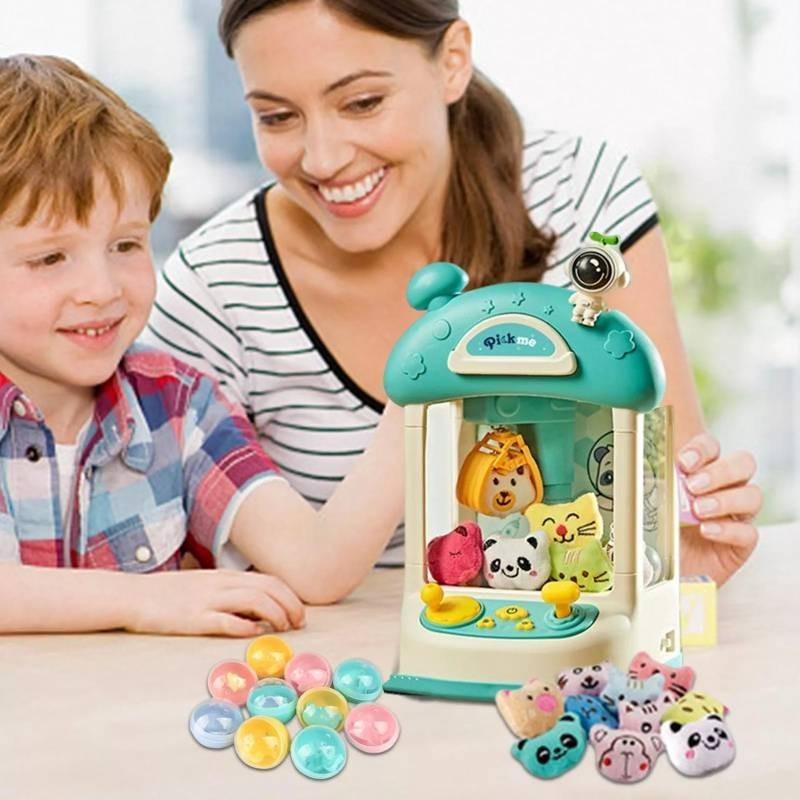 Colorful Mini Coin Operated Claw Machine Toy For Kids With Adorable Plush Toys And Capsules