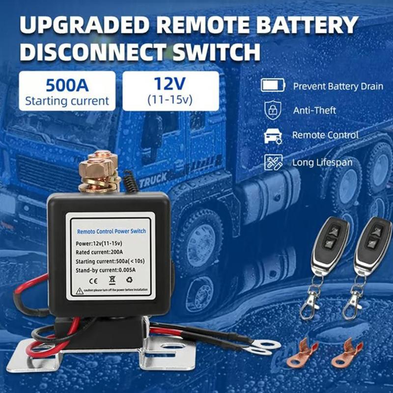 12V-24V Car Battery Disconnect Switch Anti-Theft Upgrade Prevent Power Drain Battery Switch Relay With Remote Control For Auto