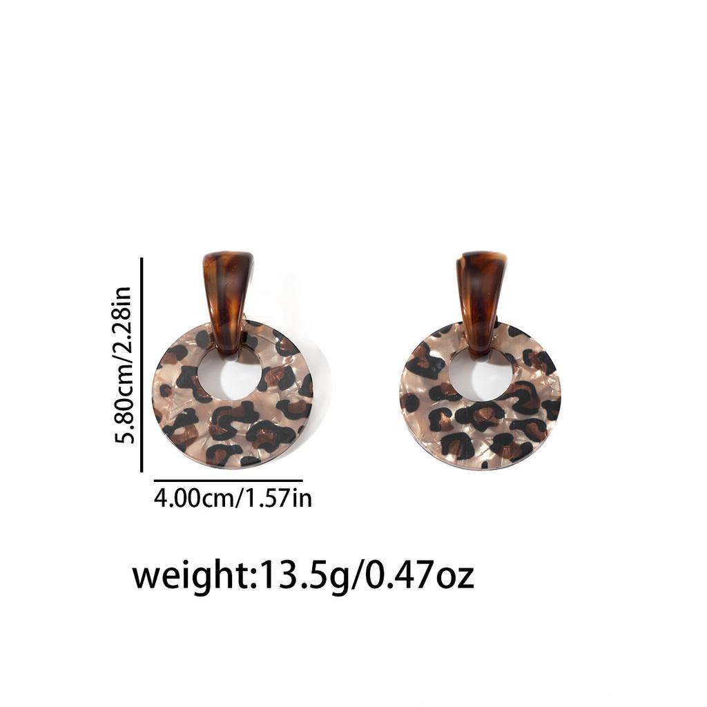 Leopard Print Ring Hollow Light Luxury High-end Exaggerated Maillard Women's Earrings