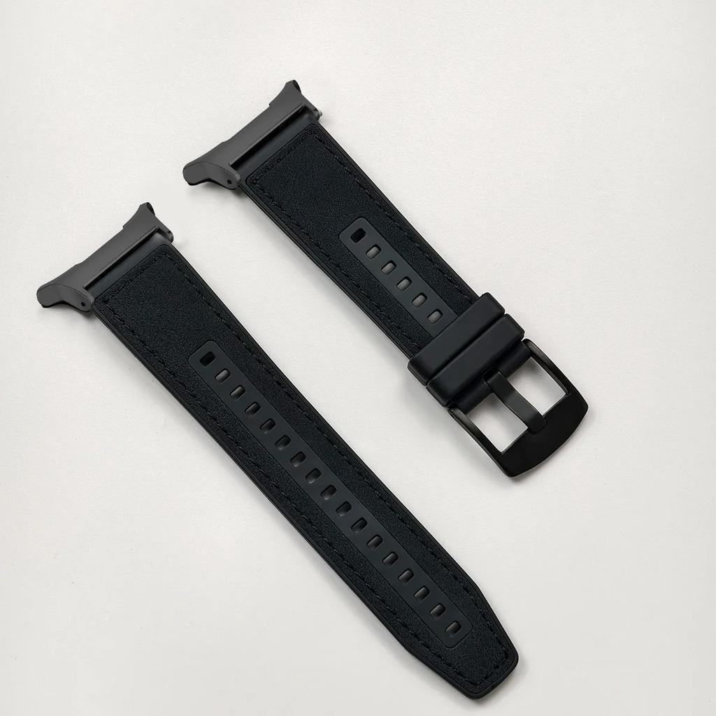 Leather Silicone Strap For Samsung Galaxy Watch 7 Ultra 47mm Sports Women Men Bracelet Band Loop For Samsung Watch 7 47mm Clasp