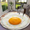 [Fried Egg Printed Carpet] Non-slip Office Rug, Cozy Round Carprt for Living Room Use, Soft Home Sofa Chair Mat