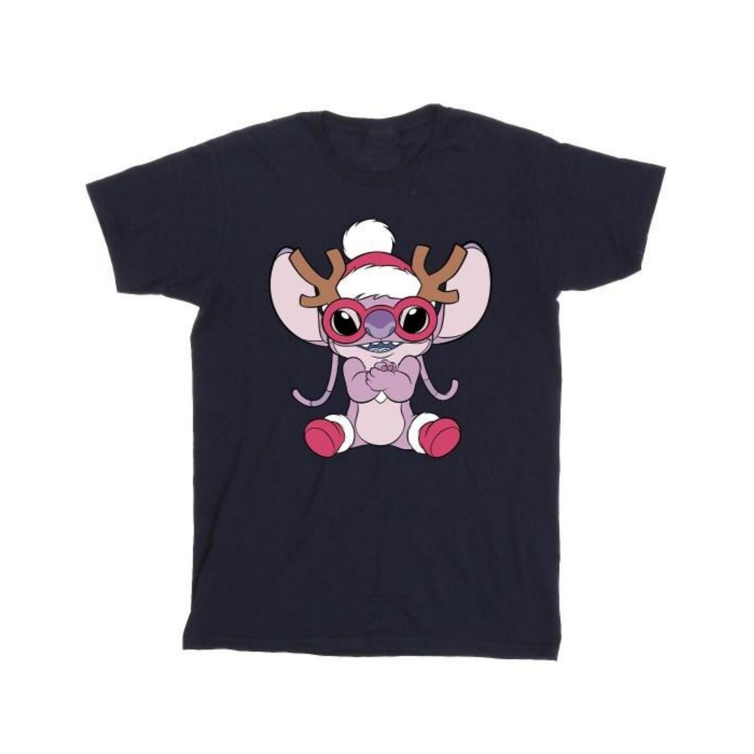 Disney Mens Lilo  Stitch Angel Reindeer T-Shirt XXXXL