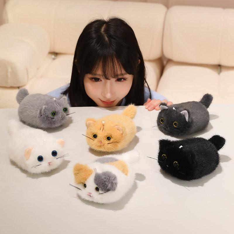 Gatti Neri Carini Arancioni Grigio Peluche Cartoni Animati Gatti Realistici Gattini Bambole Ciondoli Zaino Regali di Compleanno per Bambine