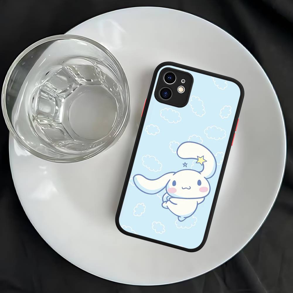 Caroon Cute C-Cinnamorolls Matte Transparent Phone Cover For iPhone Case 16 15 14 13 12 11 Pro Max X XS Max Plus