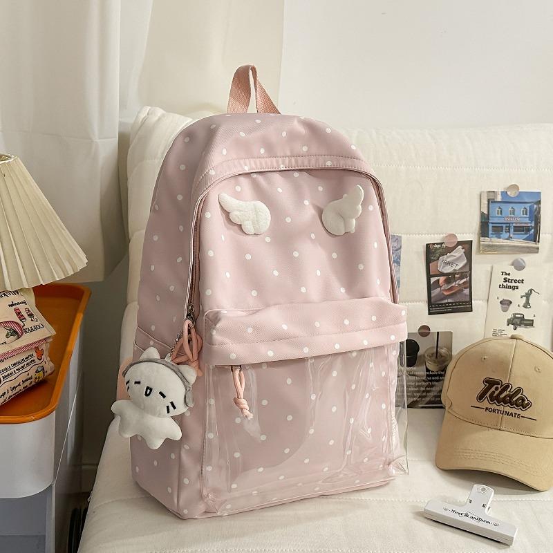 Korean version of polka dots cute angel wings girl heart sweet little backpack Mori small fresh junior high school girls backpack