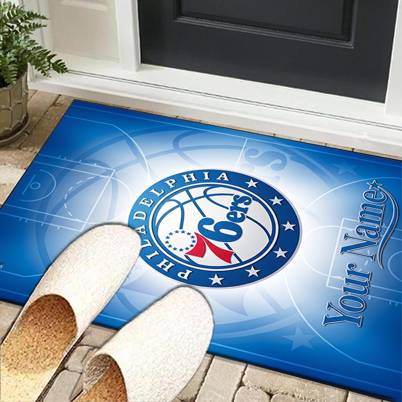 Custom NamePhiladelphia Basketball Team Carpet, Indoor Rug, Chair Rug, Living Rooms, Doormat Made From Polyester Home Decor Birthday Christmas Gifts