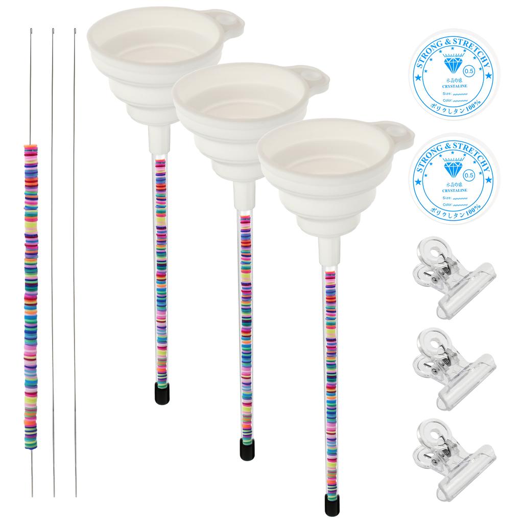 Beading Funnel for Clay Beads Complete Beading Funnel Kit Practical Beading Funnel Tool Kit Reusable Clay Bead Funnel for Making