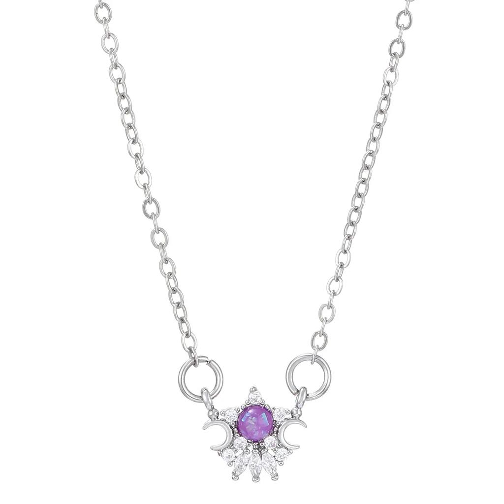 Mode Luxus Inlaid Zirkon Planet Mond Anhänger Halskette für Damen Mädchen Schmetterling Wassertropfen Schlüsselbein Kette Charm Schmuck