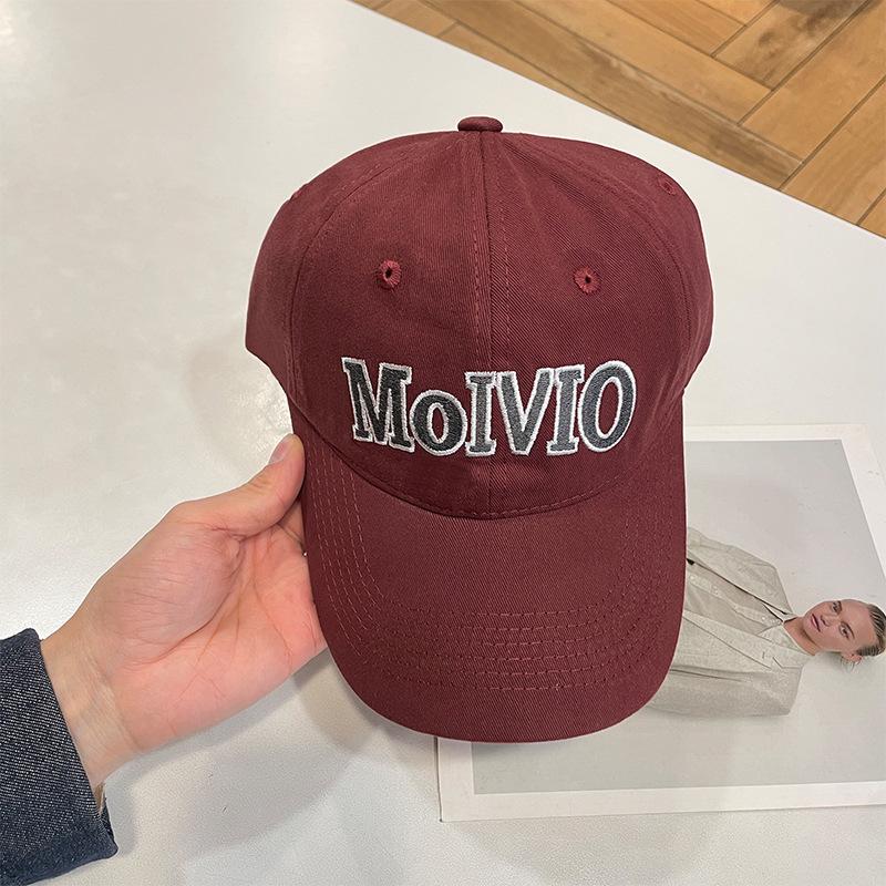 

Letter baseball cap female simple deep top big head circumference showing face small soft top cap male student visor tide adjustable бордовый