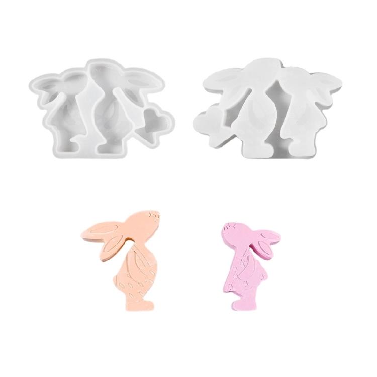 

Couple Hare Figurine Silicone Molds Multipurpose Silicone Candle Mold for Resin Casting Candle Soap Chocolate Baking 1