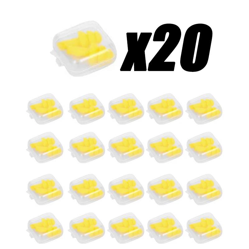 20pairs Soft Silicone Earplugs Waterproof Swimming Ear Plugs Reusable Noise Reduction Sleeping Ear Plugs Hearing Protection