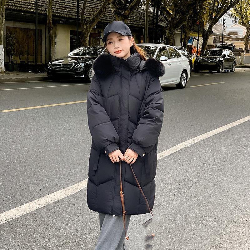 

Plus Size Ladies Plus Fat Fur Collar Padded Jacket Long Padded Jacket S