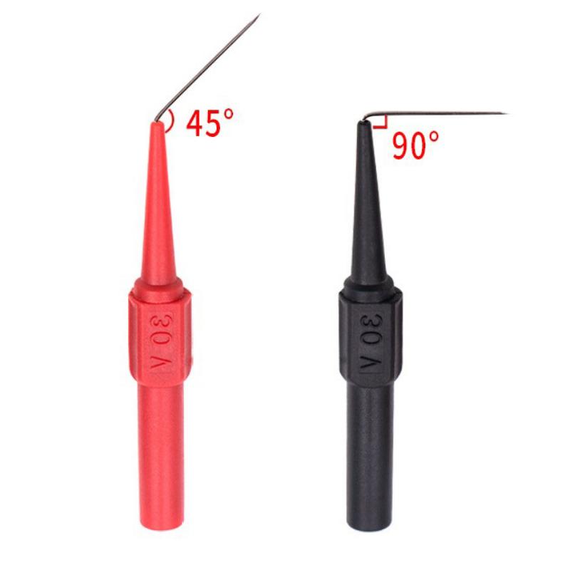 Car Multimeter Test Tip Probes with Cover Test Leads Extention Tester Pin Needle Tip 30V Insulation Wire Piercing Needles