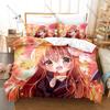 3PCS The Demon Girl Next Door Pattern Bedding Set Skin Friendly Quilt Cover Pillow Case Single Double Bed Home Bedding Kit