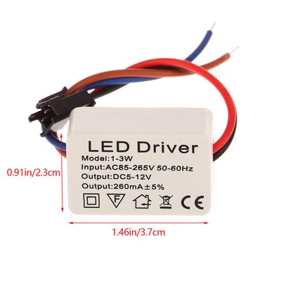 Pilote Led 260Ma 1-3W, 1 pièce, alimentation Led, adaptateur Ac 85V-265V à Dc 5-12V, transformateur de lumières Led, pilote pour alimentation d'entraînement Led