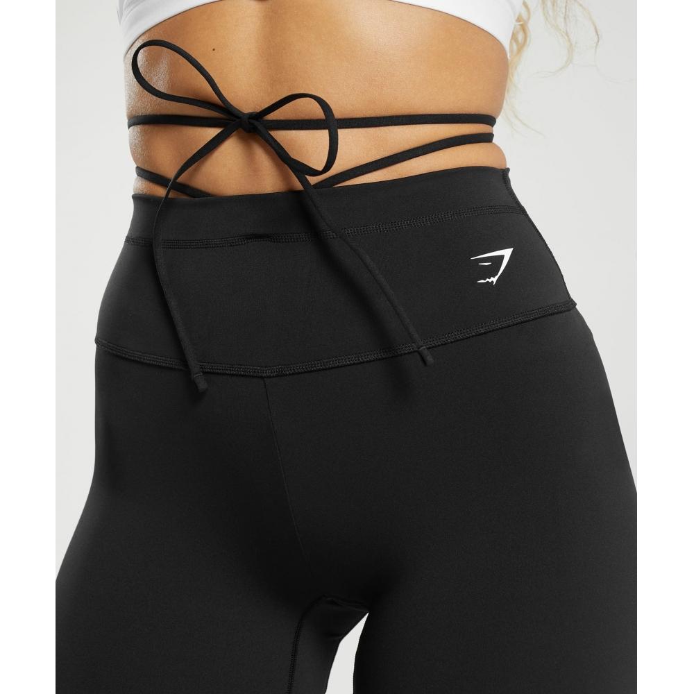 Gymshark Short taille haute avec lien à nouer en ruban noir B8a6l Bb2j