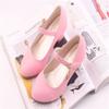 Spring and Autumn New Sparkling Pink Girls' High Heel Princess Shoes Korean Edition Student White Performance Leather Shoes
