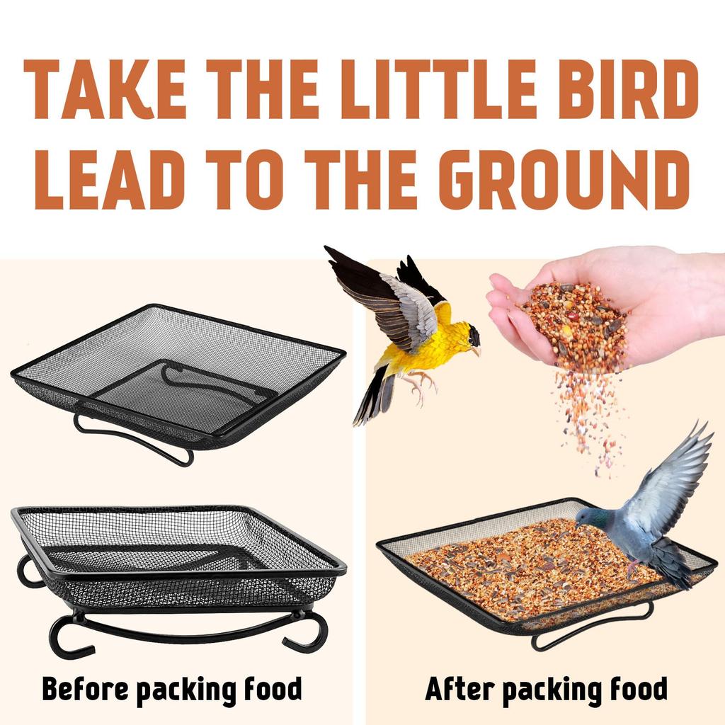 Zemní podnos na krmítko pro ptáky Krmítko pro ptáky z kovaného železa,Kovové pletivo pro krmítko pro ptáky