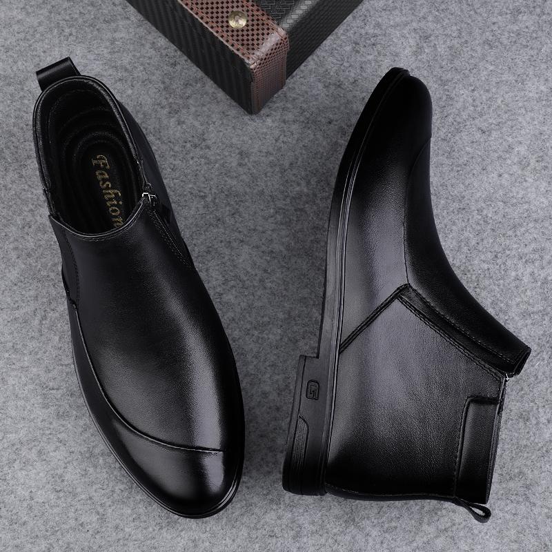 High Quality Chelsea Boots for Men Handmade Genuine Leather Mens Ankle Boots Business Slip-On Mens Business High Top Shoes Botas
