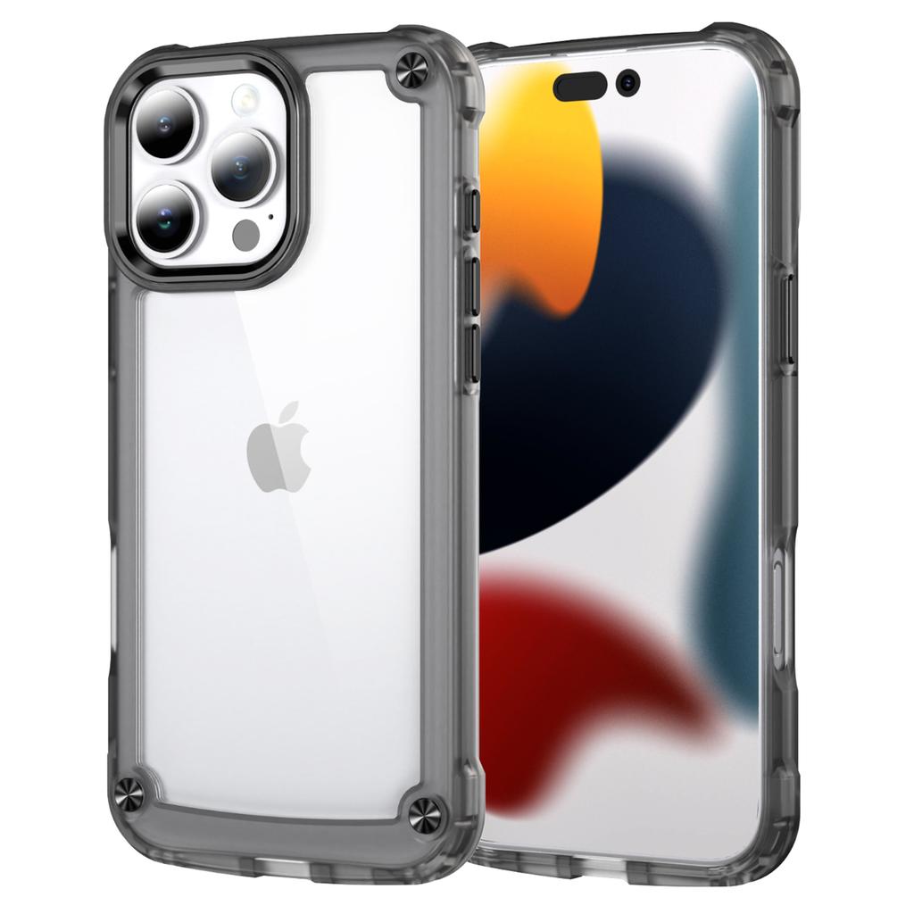 For iPhone 16 Pro Max Case Anti-Drop TPU Frame Clear PC Back Cover