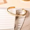 6mm Titanium Steel Wide Bangle - Open Letter Design, Simple Yet Stylish European and American Fashion