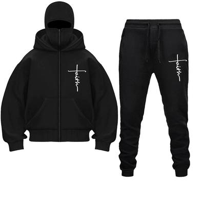 Men Zip Hoodie Winter Warm Casual Sweatshirt Y2K Hooded Face Mask Zipper Design Sports Jacket Outdoor Activities