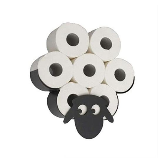 Toilet Paper Shelf Wall Mount Bathroom Accessories Sturdy Fall Prevention Sheep Paper Holder Useful Storing Iron