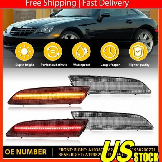 For 2004-08 Chrysler Crossfire Front Rear Wheel Fender Side Marker Light Lens B