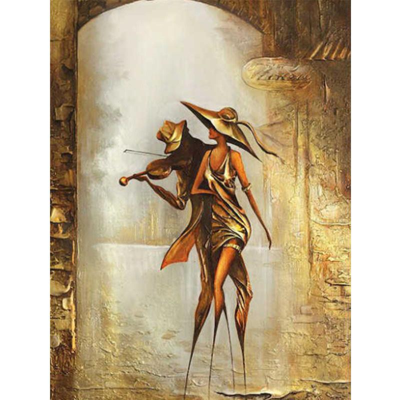 5D-Diamantgemälde zum Selbermachen, goldene Kunst, Frau, Diamant-Stickerei, Kreuzstich-Set, komplettes Strass-Mosaik, Heimdekoration