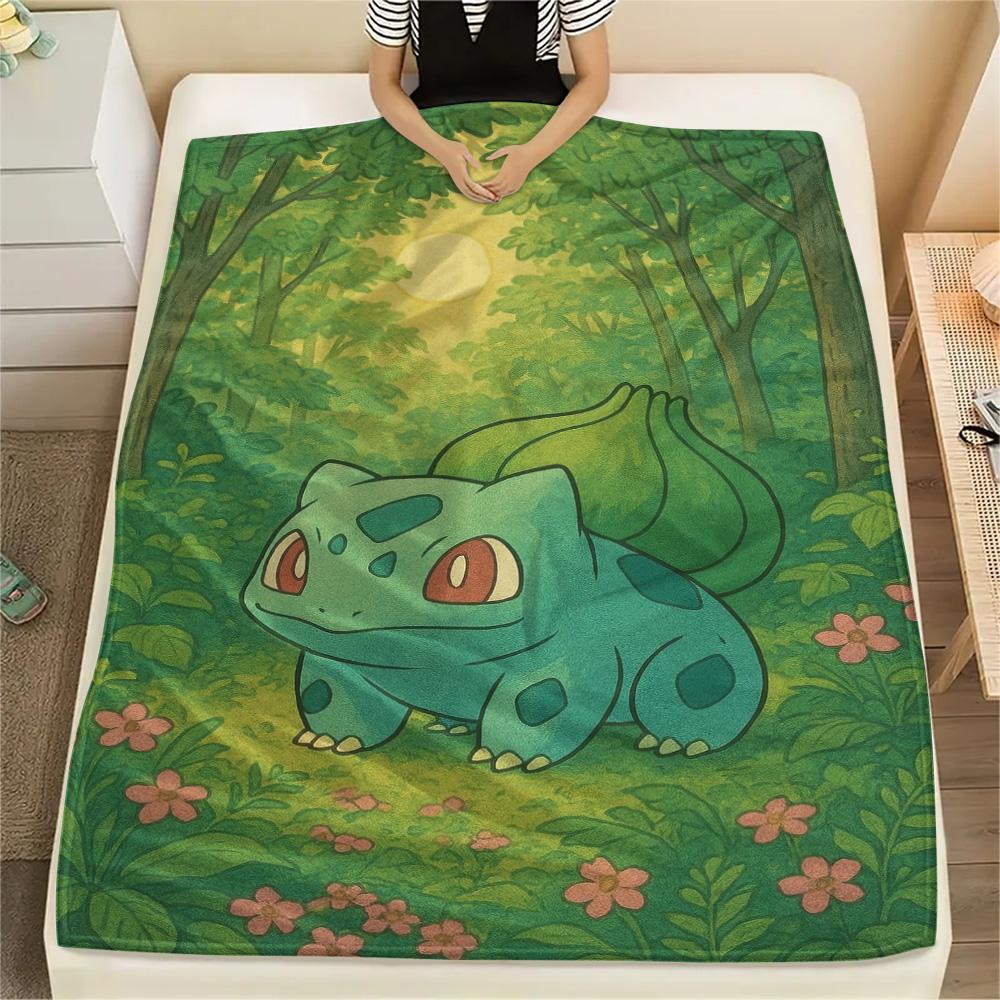 

Bulbasaur Cozy Flannel Blanket Printed Suitable for Bed Sofa Chair and Outdoor.-TING 75x90cm