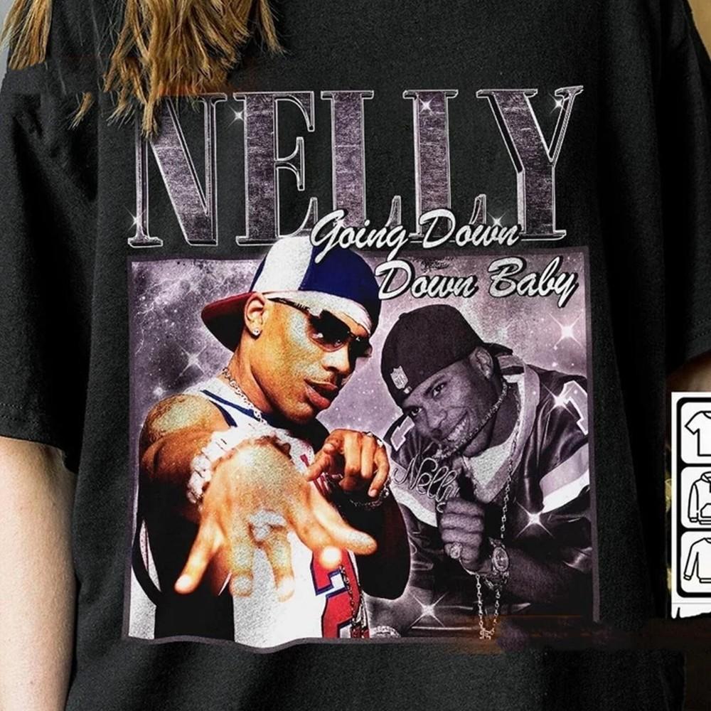 New Rare Nelly Rap World Tour Gift Family Black S235XL TShirt Unisex T-Shirt L
