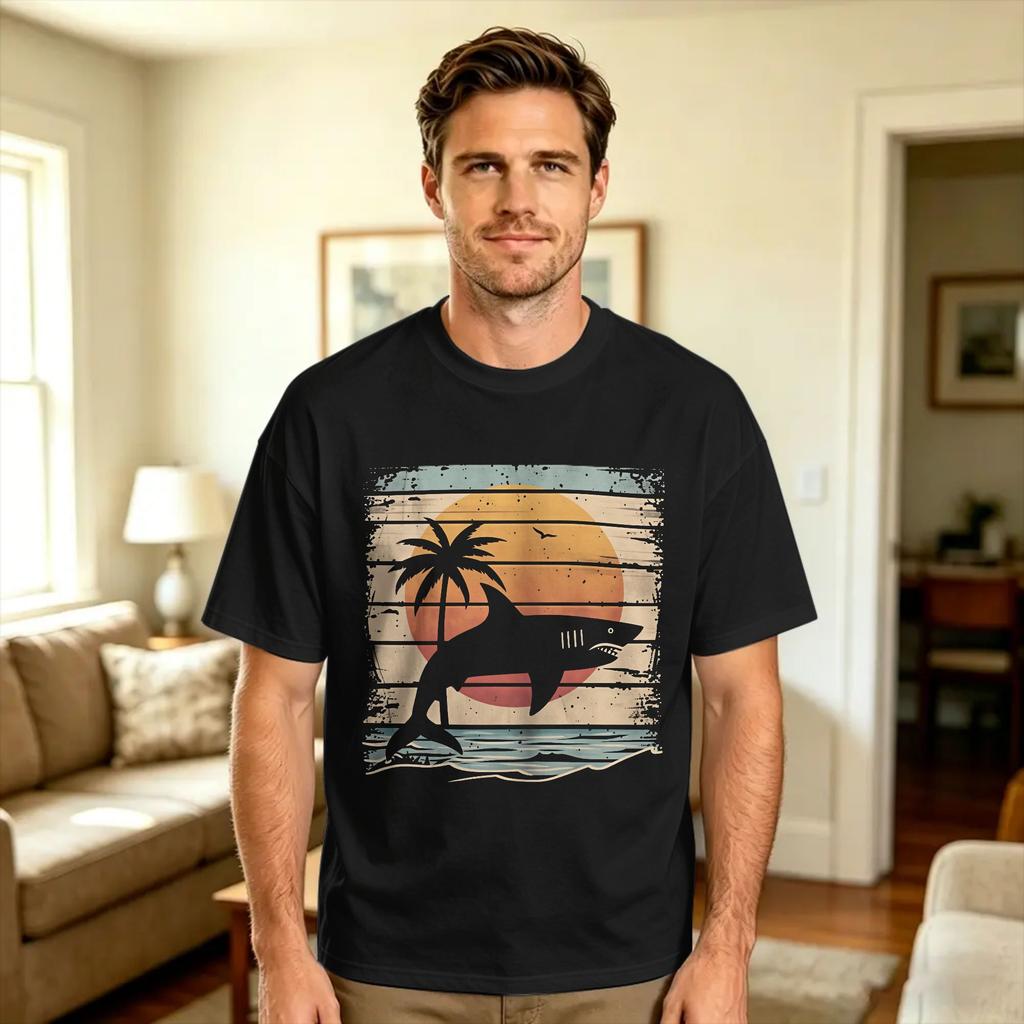 Harajuku T Shirt Summer Sunset Beach Sea Turtle Graphic Fashion TShirts 100 Cotton Tshirt for Male Y2K Casual Short Sleeve Tops