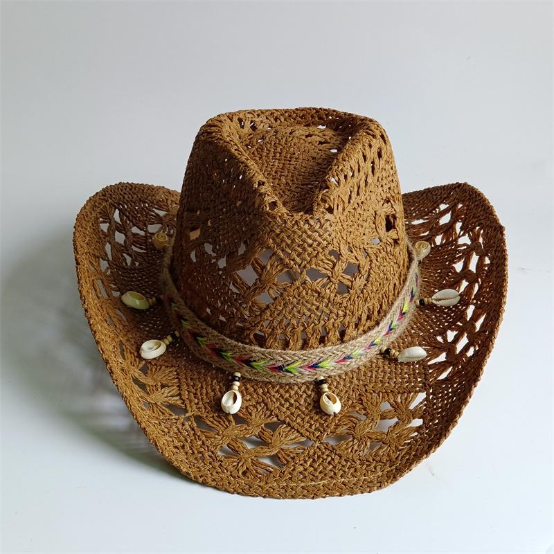 Yiran Dayang Hat Women's Summer Hand Woven Straw Hat For Shell Decoration Holiday Beach Sun Hat Chapeu Panama Feminino 55-58Cm