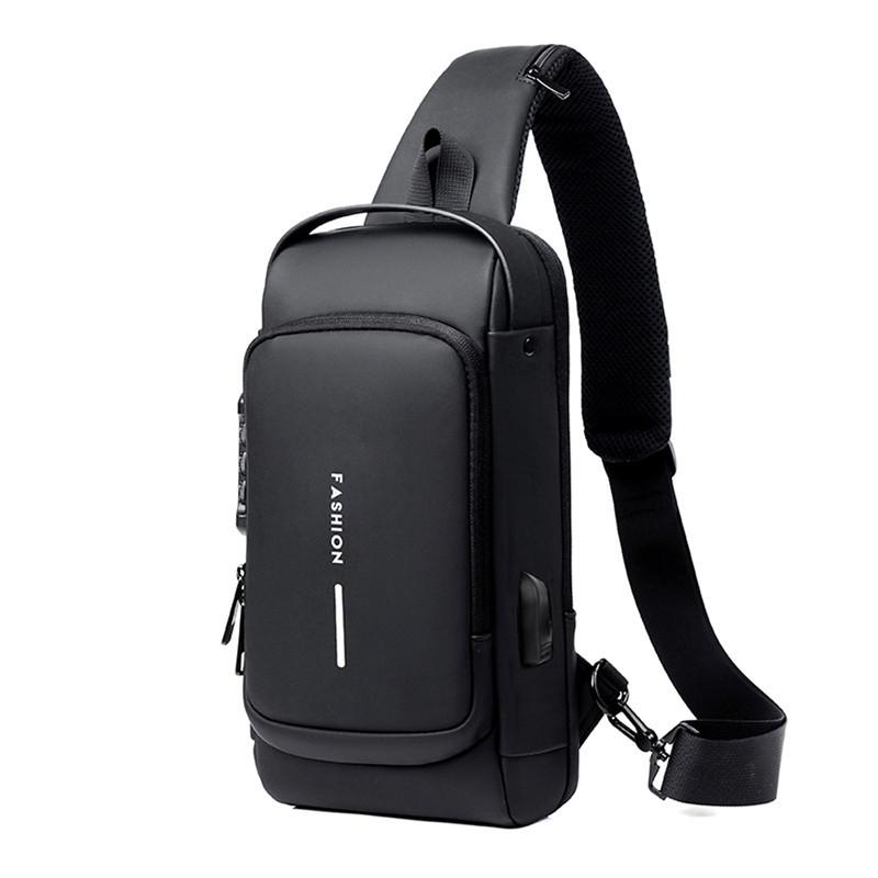 

High Quality Men Motorcycle Bag USB Charger Anti-theft Password Lock Shoulder Bags Multifunctional Saddlebag Sports Waist Bag чёрный