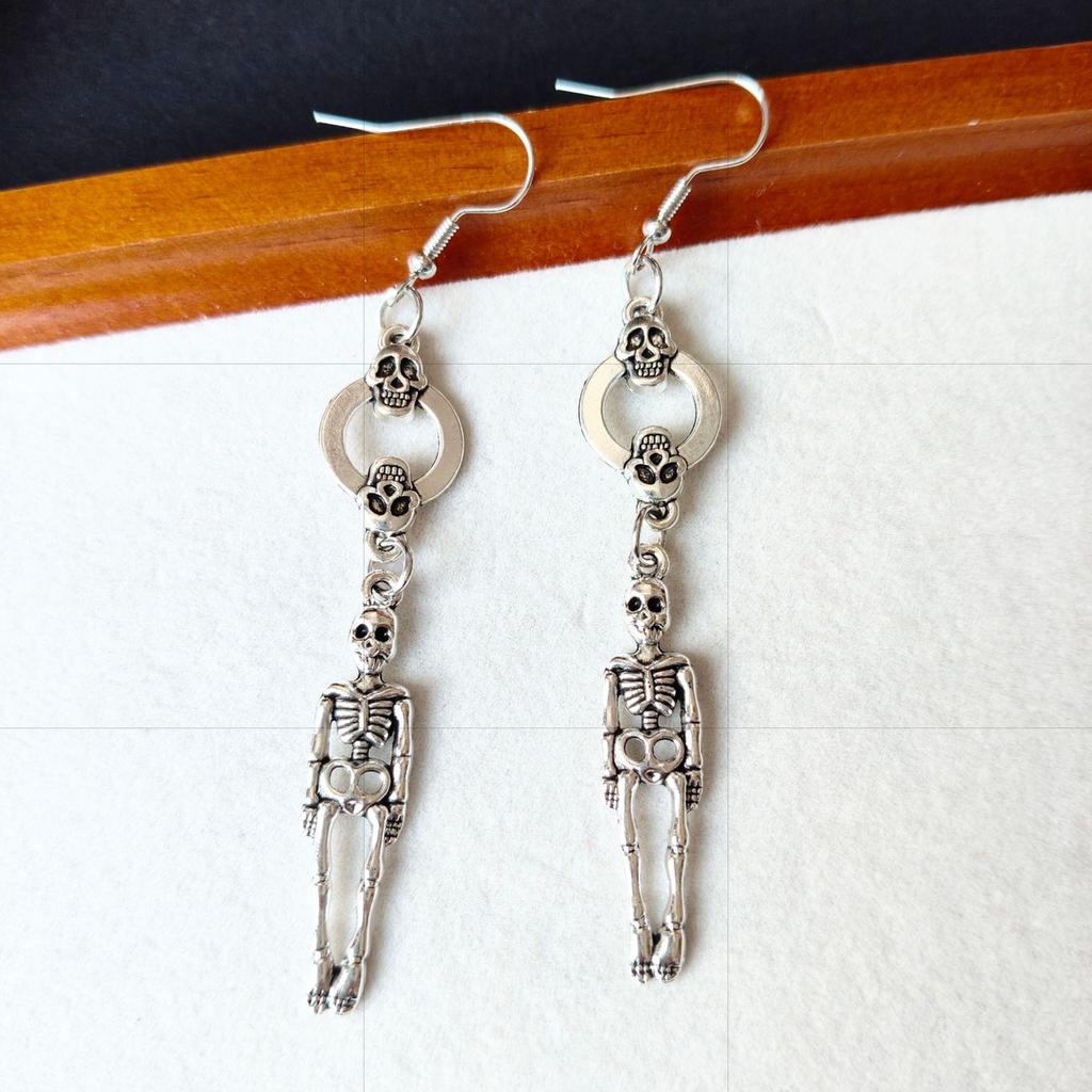 Halloween Skull & Spider Statement Earrings