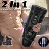 Telescopic Swivel Masturbator Electric Penis Pump with 7 Insertion and 7 Swivel Mode Hand Free Pocket Masturbator Powerful Suction Cup Base Adult Toys